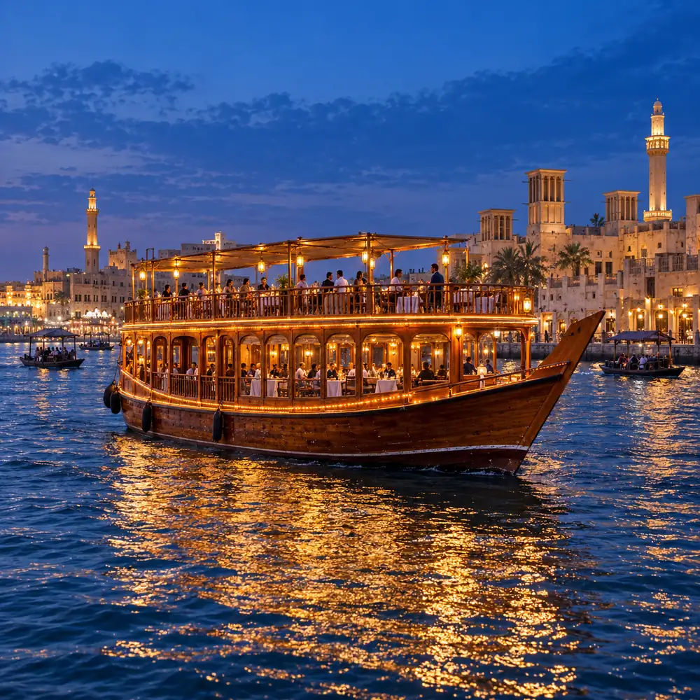 Dubai Creek Dhow Cruise Dinner - Upper Deck - Without Transfer